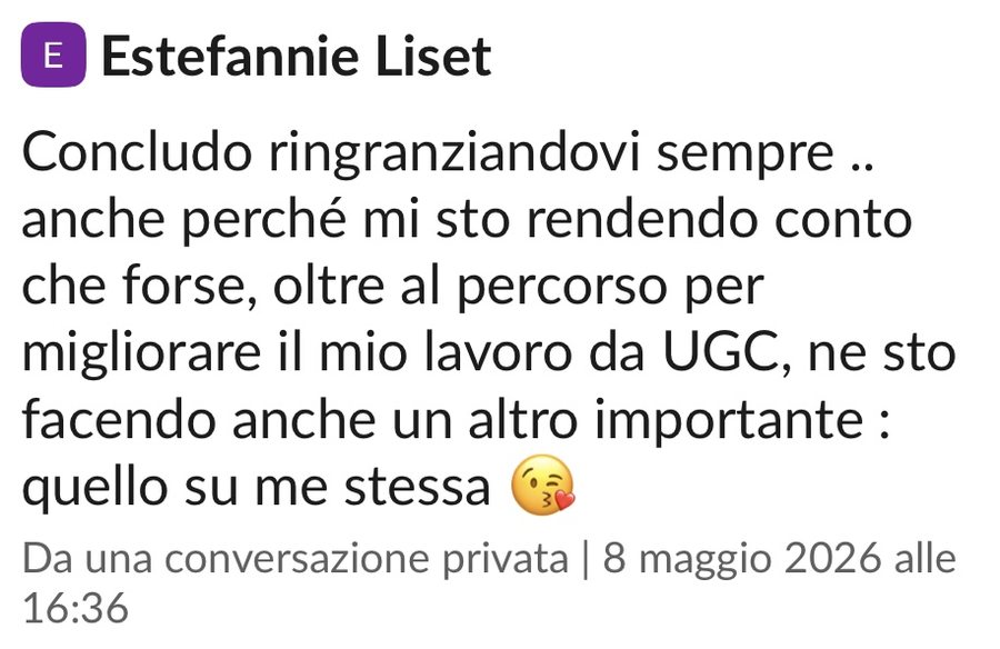 Messaggio di Estefannie Liset sul percorso