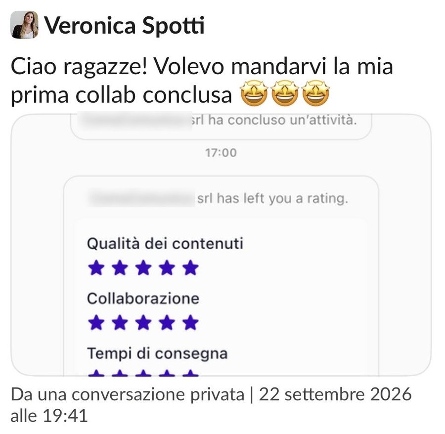 Messaggio di Veronica Spotti sul percorso
